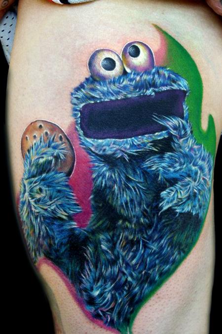 cookie monster Tattoo Design Thumbnail